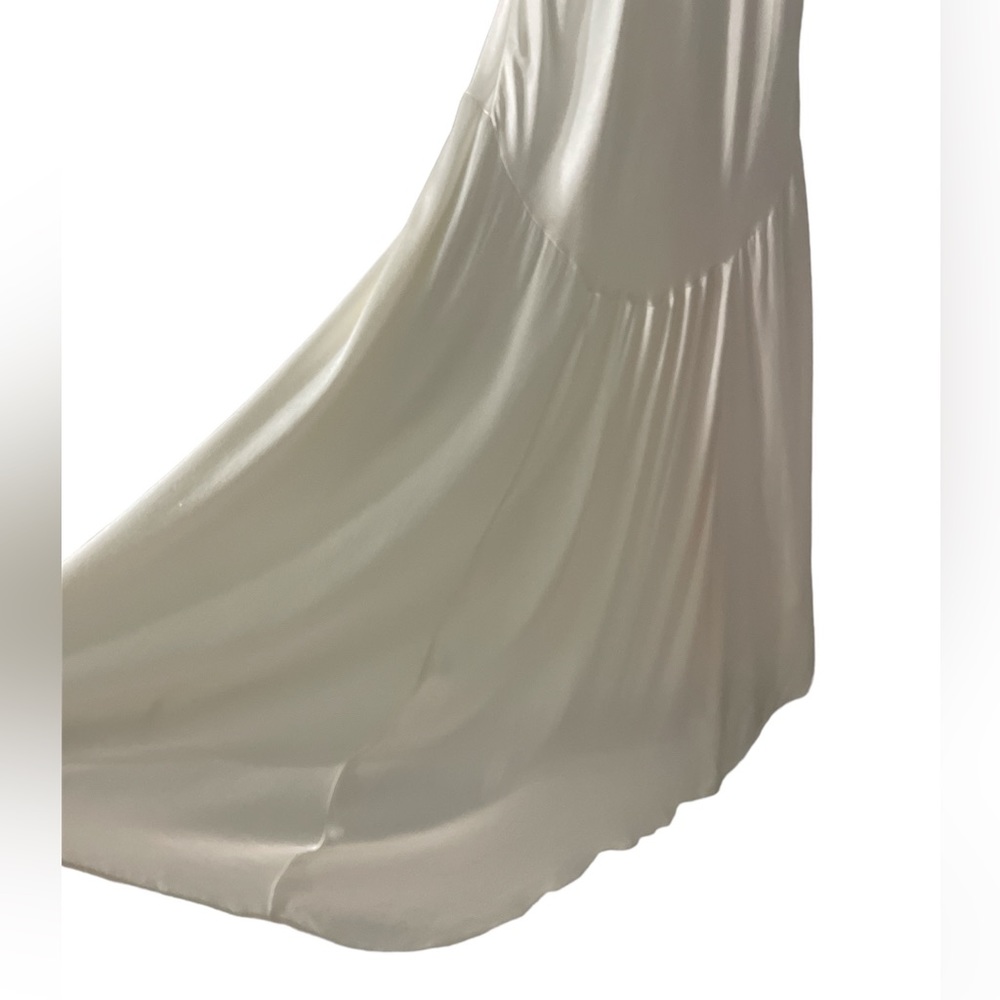 Lulu's Ivory Satin Slip Mermaid Gown - Picture 15 of 16